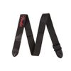 Genuine Fender 2" Black Poly Adjustable Guitar Strap with Red Fender Logo