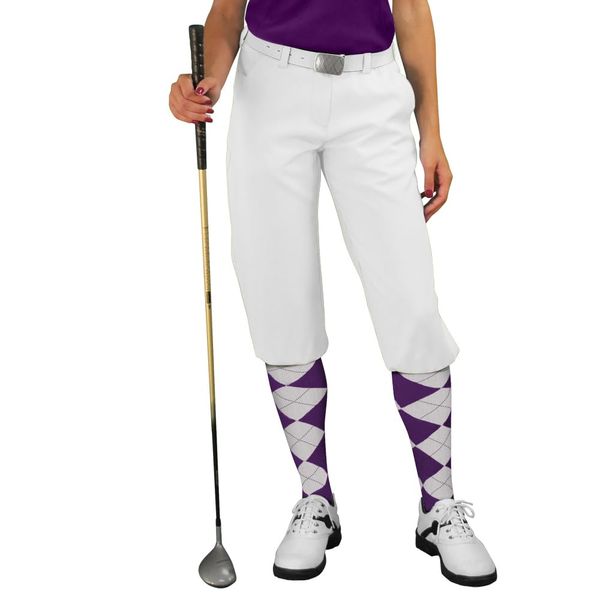 Golf Knickers White Womens 'Par 3' - Microfiber - Size 6