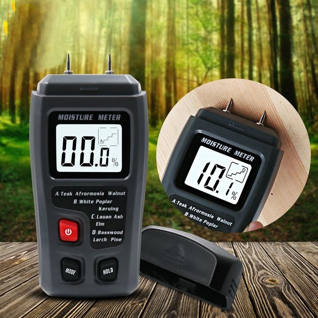 New Digital LCD Wood Moisture Meter Detector Tester Humidity 0