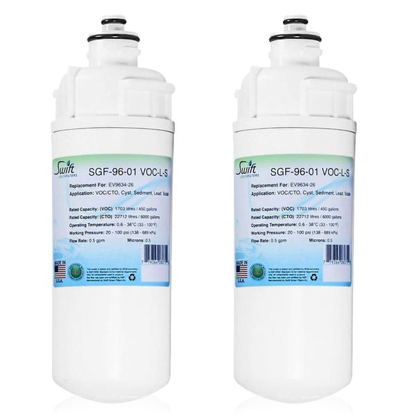 Swift Green Filters SGF-96-01 VOC-L-S Replacement water filter for Everpure EV9634-26,OCS2, 2CB5, 2CB-GW, ADC,OW2-Plus,EV9618-02, EV9634-01, EV9617-05,EV9617-05,Made in USA (1Pack) (2 Pack)