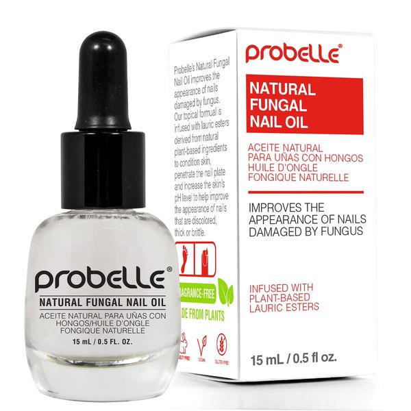 Probelle Natural Fungal Nail Oil, Nail Color Restoration, Clear Topical Solution .5 oz/ 15 ml