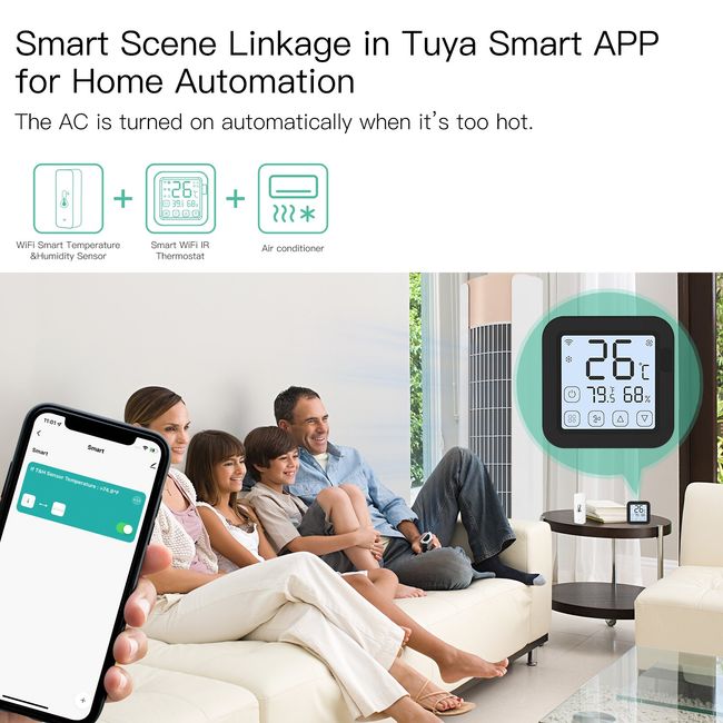 Smart WiFi Thermometer Hygrometer Indoor Bluetooth Room WiFi Temperature  Sensor 