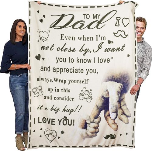 Exzzauk Dad Blanket Gifts from Daughter Son, Best Birthday Gifts Ideas for Dad 60 * 80IN (DAD)