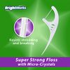 225 Piece BrightWorks Fresh Mint + Whitening Dental Flossers with Plant-Based Handles, Super-Strong Floss for Adults and Mint-Flavored Floss with Micro-Crystals, 75 Count (Pack of 3)