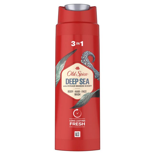 Old Spice Deep Sea 3-in-1 Duschgel & Shampoo für Männer (250 ml), Körper-Haar-Gesichtsreinigung Männer, lang anhaltend Frisch