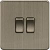 Knightsbridge 10AX 2G 2-Way Switch - Antique Brass