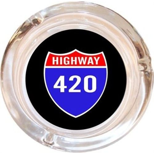 Hwy 420 Glass Ashtray 4"