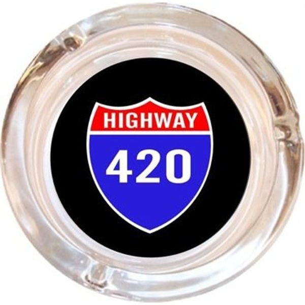 Hwy 420 Glass Ashtray 4"