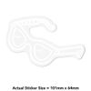 Small 100mm 'Sunglasses' Clear Static Window Cling Sticker/Decal (White) (WC00009571)