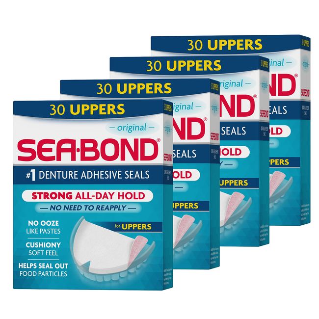 Sea Bond Denture Adhesive Wafers, Uppers, Original - 30 uppers