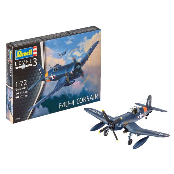 Revell 03955 F4U-4 Corsair 1:72 Scale Unbuilt/Unpainted Plastic Model Kit