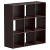 9 Cube Storage Organizer Wooden Bookshelf Display W/5 Removable Back Panel Brown