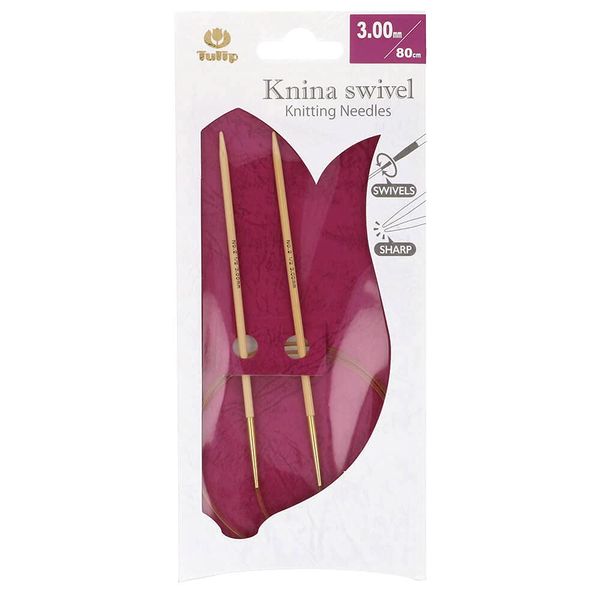 Tulip Knitting Needles, Bamboo, Beige, 80 cm x 3 mm