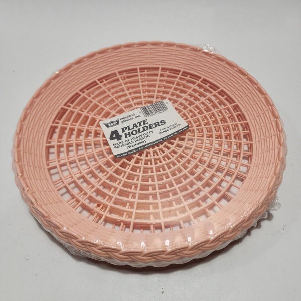 Plastic 9" Paper Plate Holders Pink Maryland Plastics 4 Plate Holders Support