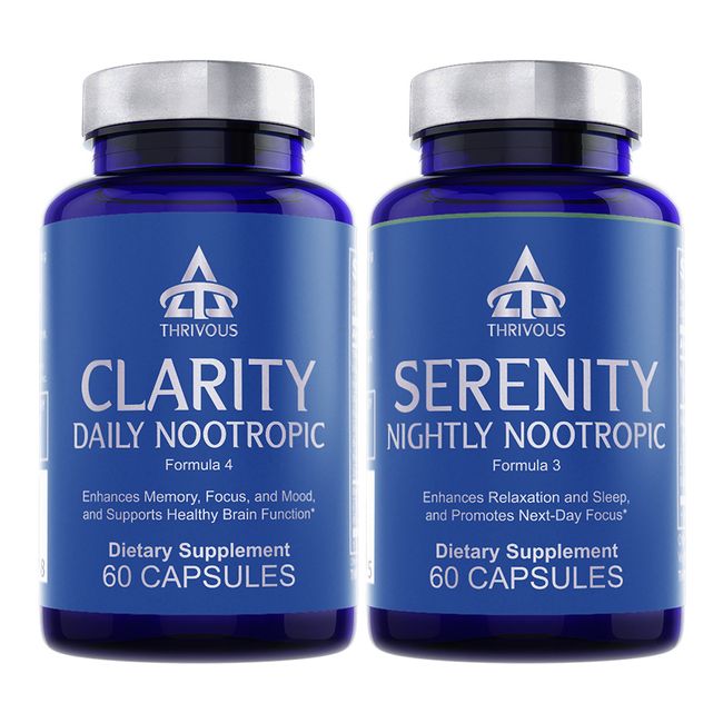 Thrivous Clarity and Serenity Stack: Nootropic Memory Brain & Sleep Supplement