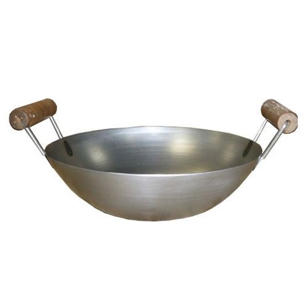 Hancock Two Handle 13" (33cm) Carbon Steel Flat Based Wok