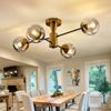 Modern Semi Flush Mount Ceiling Light Fixture, 4-Light Gold Mid Century Chand...
