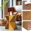 Burlywood Geometric Sofa Side Table for Cafe Coffee End Table Durable Concrete