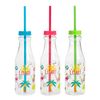 Luau Reusable Plastic Drink Bottles with Lids & Straws 22 oz - 12 Pc