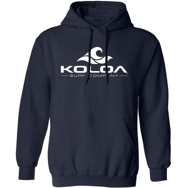 Koloa Surf Wave Logo Hoodies for Men - Hooded Sweatshirt-5XL-Navy/w