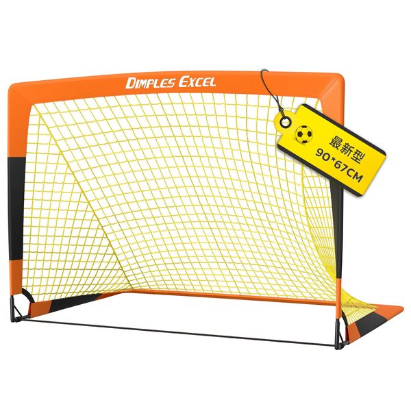 Soccer Goal Folding Goal Kids Soccer Practice Equipment Mini Soccer Futsal Goal Goal Soccer Goal Portable Soccer Goal Indoor Outdoor Orange+Black