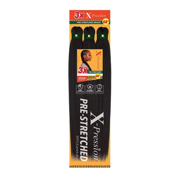 Sensationnel X-Pression Synthetic Braid - 3X PRE-STRETCHED 58 Inch (SM1B/30)