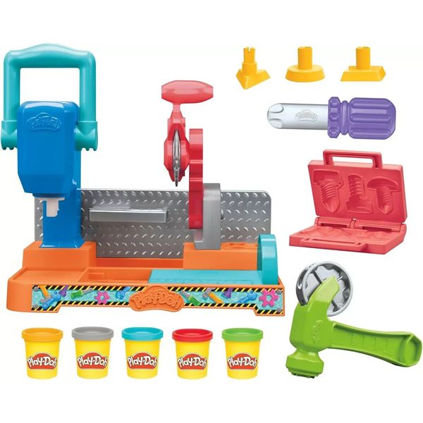 Play-Doh Stamp & Saw Tool Bench Preschool Toy Playset