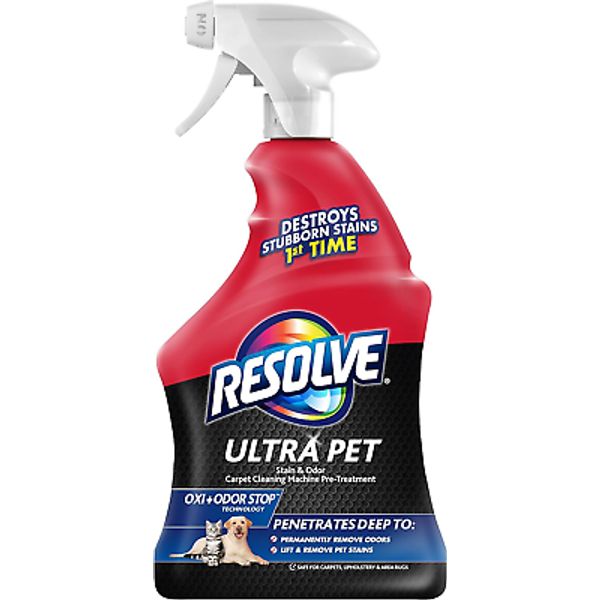 Resolve Ultra Pet Odor and Stain Remover Spray – Carpet Cleaner for Cat and Dog