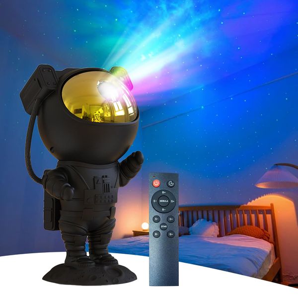 Astronaut Galaxy Projector, Star Projector Night Light with Nebula , Cool Lights for Room, Kids' Room, Home Decor，Gift for Kids Adults for Bedroom,Birthdays,Christmas, Valentine's Day.(Black Gold)