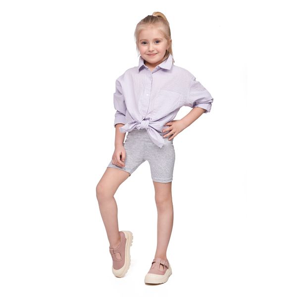 SOFTSAIL Girls Leggings Cycling Shorts Short Cotton Sport Dancing Gymnastic Breathable Comfy Stretchable Ashen 1-2 Years