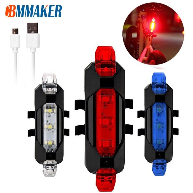 2x USB Rechargeable LED Bike Tail Light Bicycle Safety Cycling