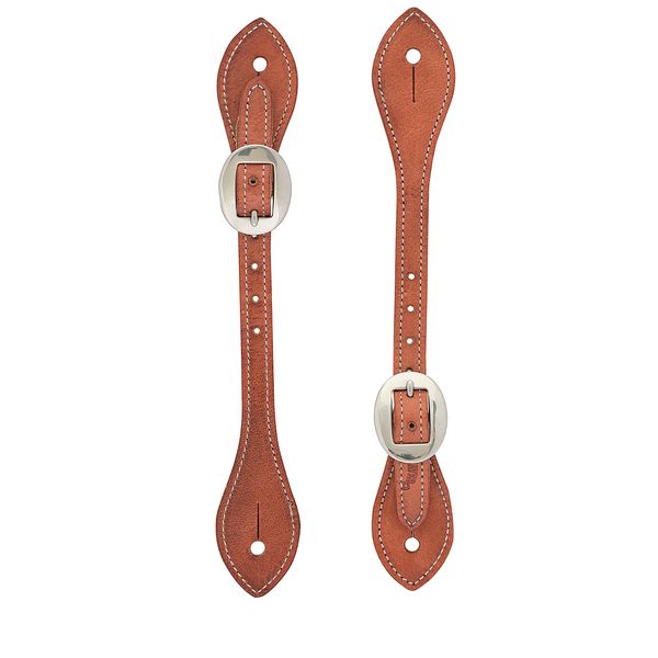 Weaver Leather Mens Flared Harness Leather Spur Straps, Russet