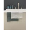 Buddha Bath Extra Long Exfoliating Shower Towel Washcloth (Medium EXFOLIATE) - Silver Blue & White - (2 Pack)
