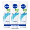 3x NIVEA Soft Moisturiser Cream for Face, Hand and Body 75ml