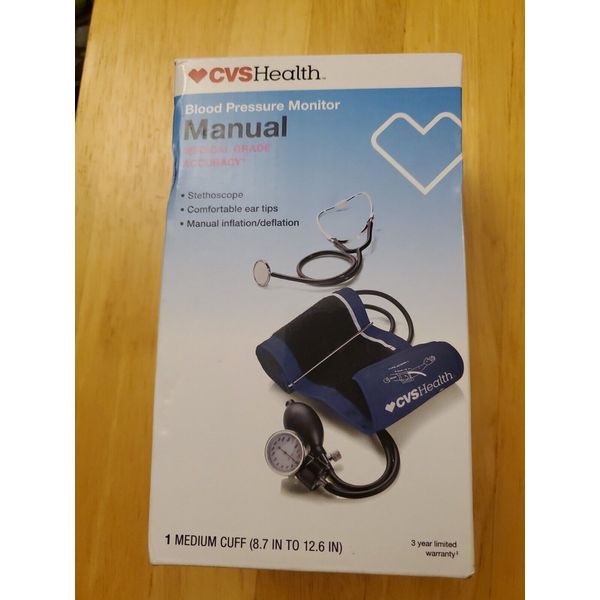 New-CVS Health Blood Pressure Monitor Manual Medical Grade Accuracy Stethoscope