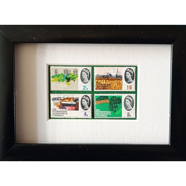 Geography genuine mint framed postage stamps issued in 1964