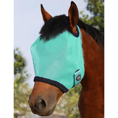 Harrison Howard All Round Mesh Horse Fly Mask UV Protective with Fleece Padded Edging Mint M