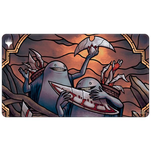 Ultra PRO - White Stitched Card Playmat for MTG: March of The Machines Aftermath ft. Urborg Scavengers - Protect Cards During Gameplay, Perfect as Oversized PC Gaming Mouse Pad