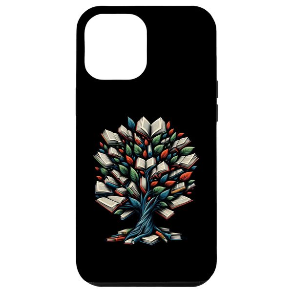 iPhone 15 Pro Max Tree Made Of Books Nature Book Lover Reading Case