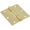 Hardware Essentials by Hillman Squeak-Proof 3-1/2in Square Radius Satin Brass Door Hinge (3 Count)