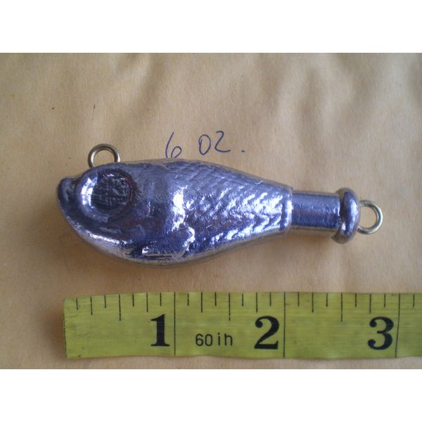 2 PCS. FISH HEAD RIG, FLUKE JIG LURE, 6 OZ.  UNPAINTED