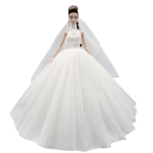 Bridal Doll Clothes Wedding Dress for 11.5inch Girl Doll Outfits Party Princess Gown 1/6 Dolls Accessories (Style C)