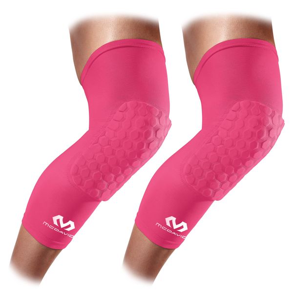 McDavid Hex Knee Compression Sleeves, Pull-On Padded Protection, Moisture Wicking (1 Pair) ADULT- Large