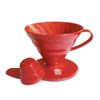 Hario V60 Plastic Coffee Dripper, Red, Size 1