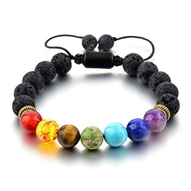 Lava Rock Beads Crafts Loose Volcanic Rock Chakra Beads Lava Bead Kit for  Making Essential Oil Diffuser Jewelry 