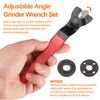 sourcing map Adjustable Angle Grinder Wrench Set 0.4"-1.9" Range Universal Lock Nut Pin Spanner Wrench with Shaft Nut for Angle, Red