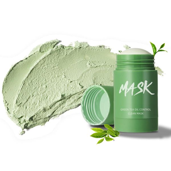 Green Tea Mask Stick,Green Mask Clay Stick,Grüner Tee Purifying Clay Green Tea Mask,Deep Cleansing Smearing Mask,Mitesser Entferner Maske,Moisturizing Nourishing Skin,für alle Hauttypen Geeignet