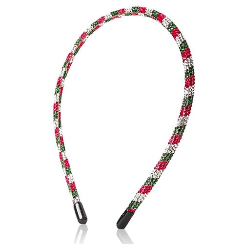 Xepeelo Gem Headbands Christmas Hairbands Red Green White Diamonds Hair Hoop Xmas Rhinestone Head Bands Headwear Christmas Hair Decoration for Winter Party Cloth Match (01)