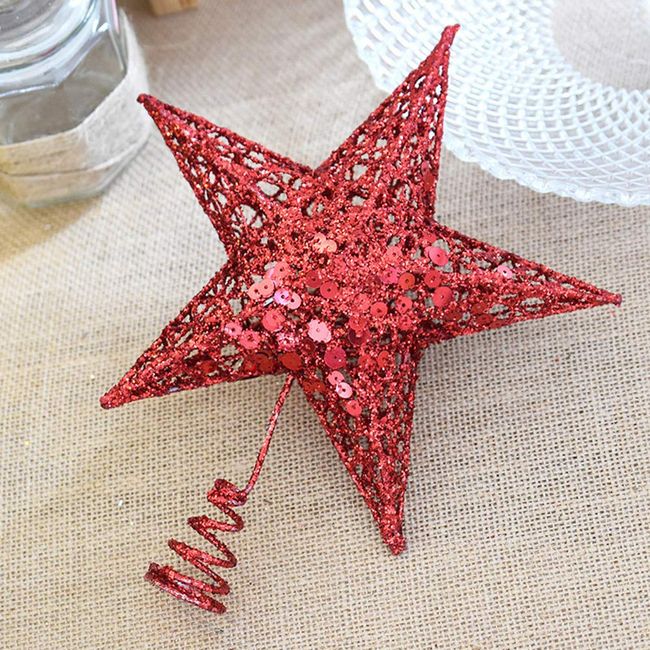 Christmas Tree Top, Stars, Christmas Decoration, Gorgeous, Stylish, Tree Top, Large Size, 7.9 inches (20 cm), 9.8 inches (25 cm), 11.8 inches (30 cm), Object, Christmas Tree, Star, Tree Decoration, Polished Star Ornament, Red, 11.8 inches (30 cm)