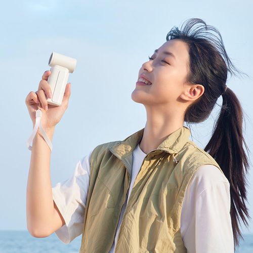 UCLOUDSOME Handheld Portable Powerful Small Fan 12H Max Cooling Time, 4000mAh Type-C Rechargeable Personal Battery Operated Mini Pocket Fan with 3 Speeds for Home/Office/Travel/Outdoor - White